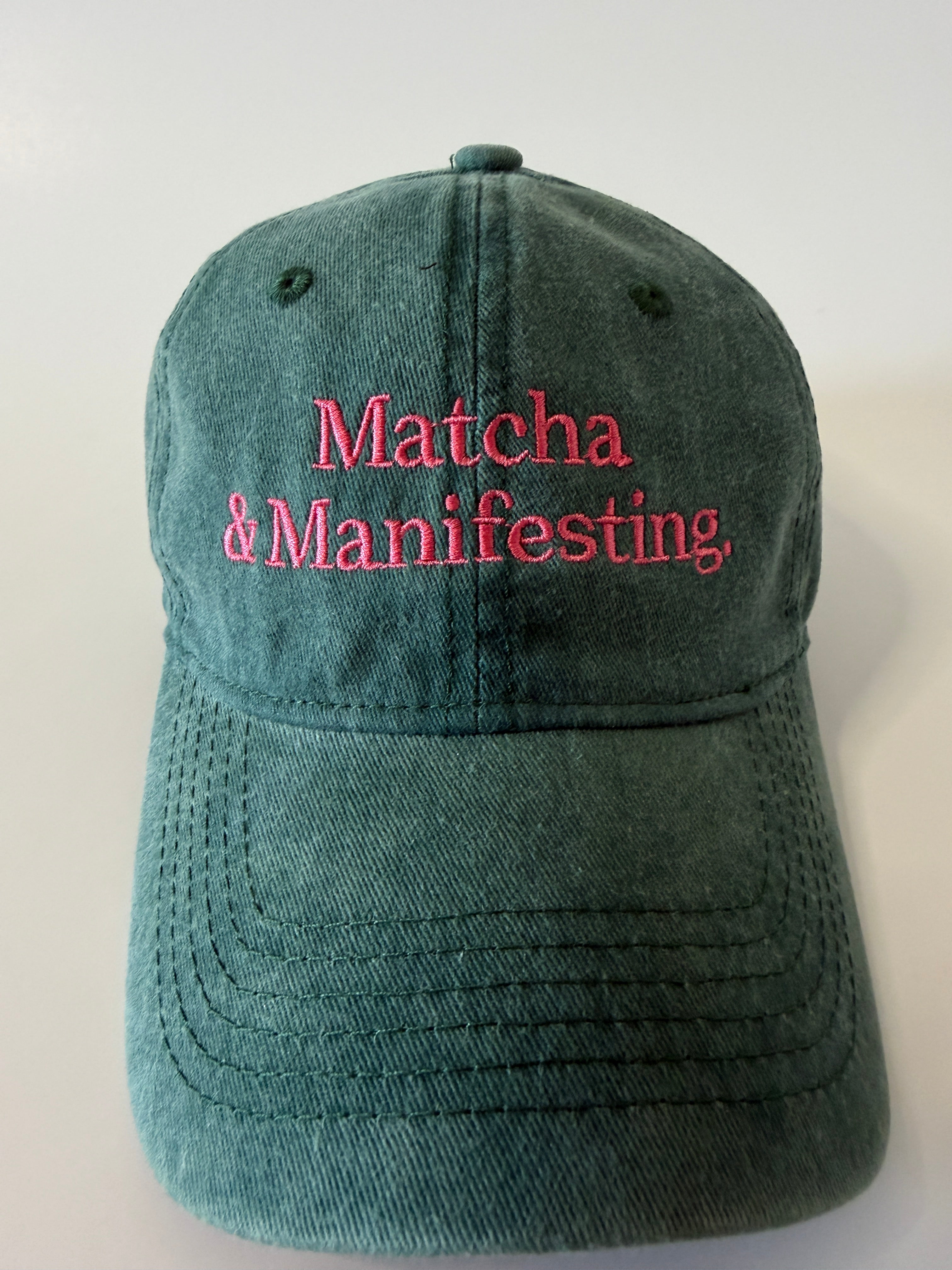 Matcha & Manifesting Embroidered Hat