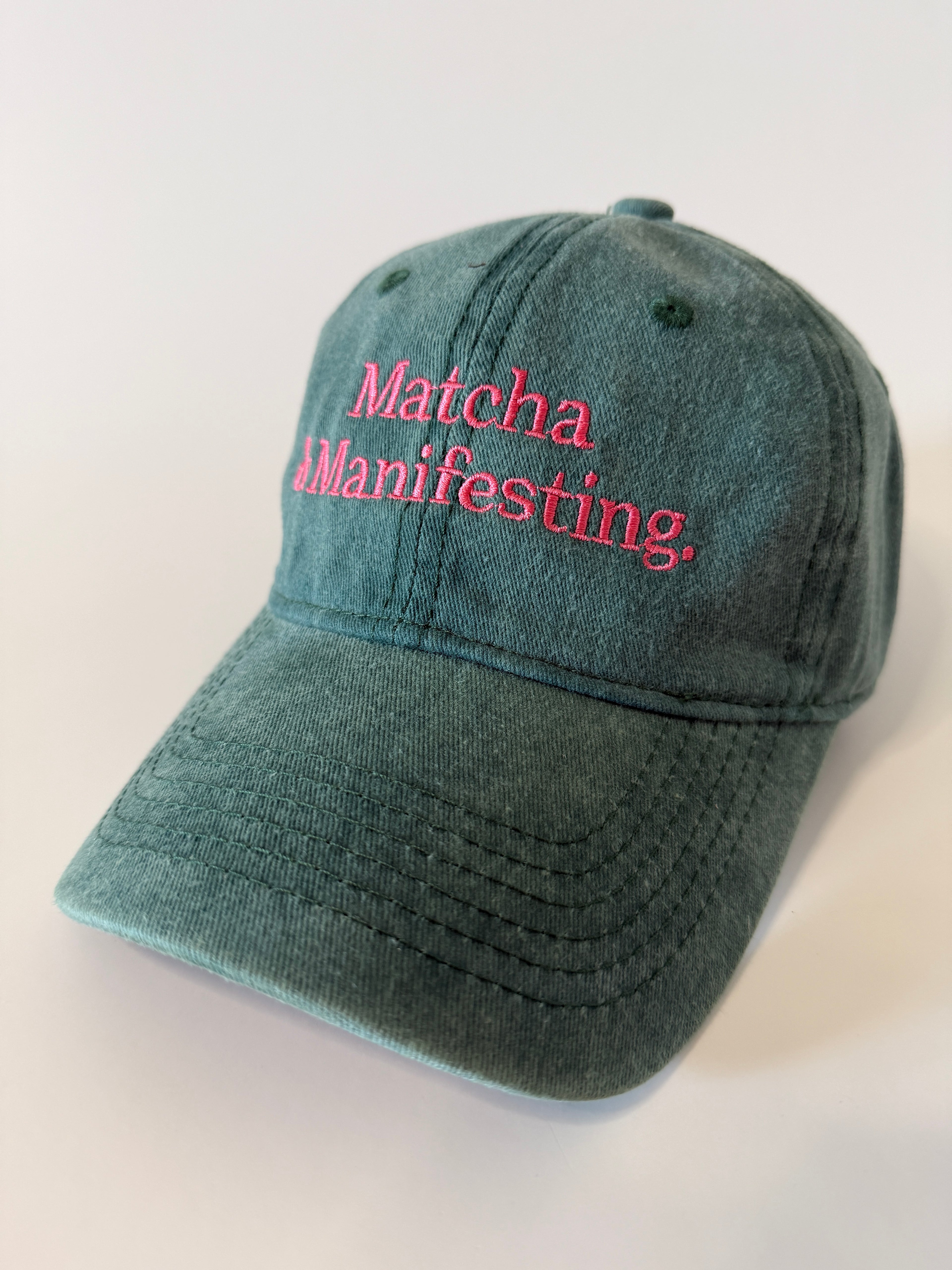 Matcha & Manifesting Embroidered Hat